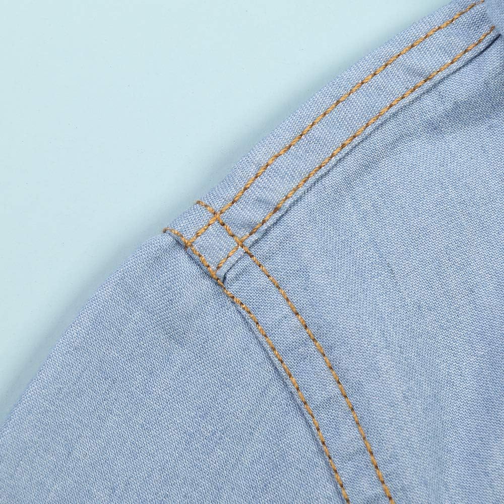 OCHENTA Boys Denim Button Down Shirt Long Sleeve Lightweight Chambray Tops - Image 6