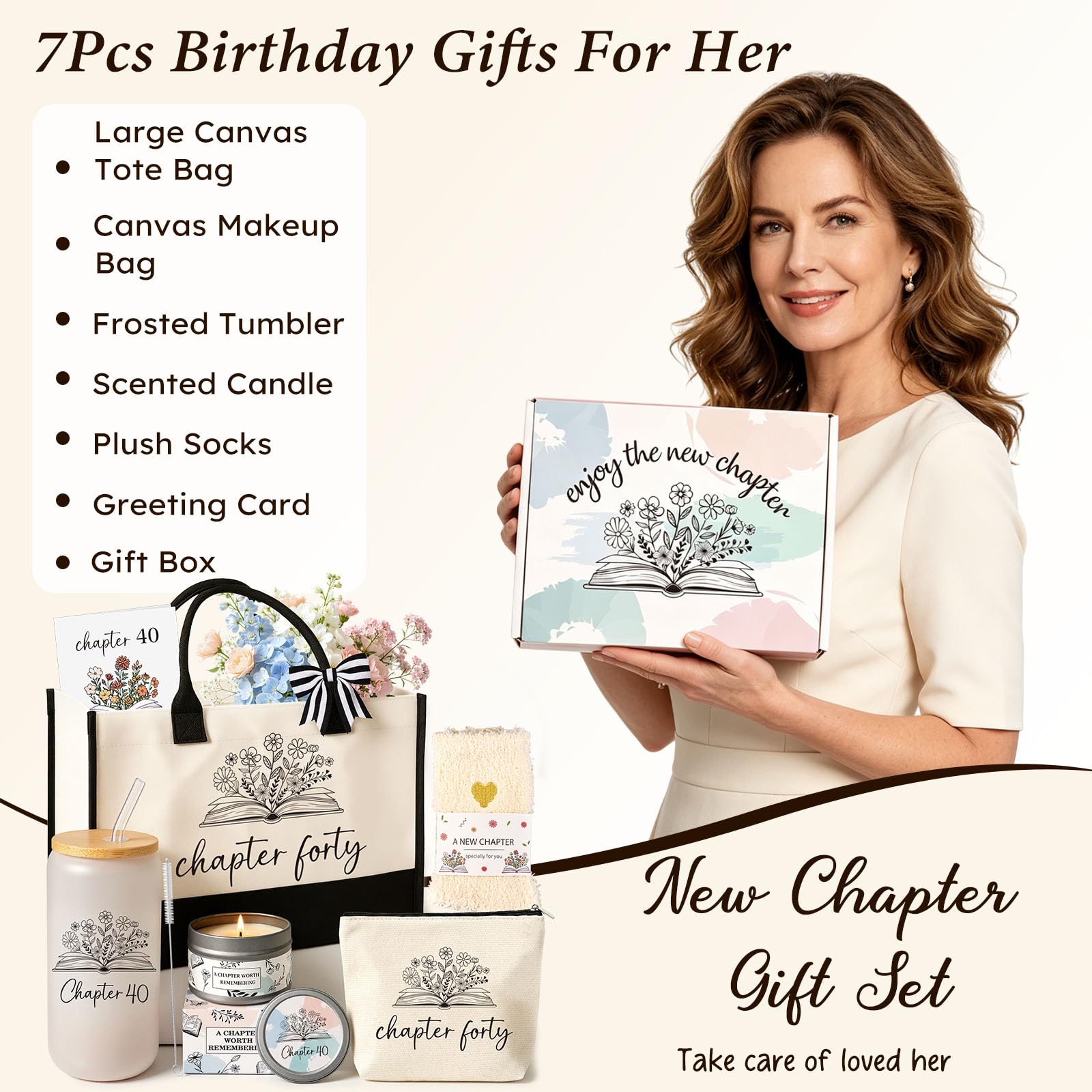 Giftota 40th Birthday Gifts Women, 40 Year Old Birthday Gifts for Women Happy 40th Birthday Gift for Women Gifts for 40th Birthday Woman Cool 40th Birthday Gift for Her New Chapter