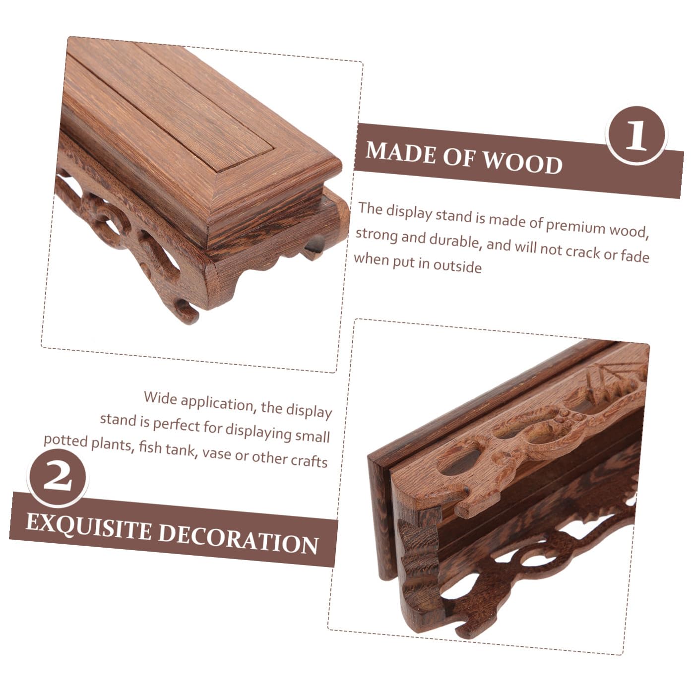 SHINEOFI Base Capacità di Carico e Resistente alla Deformazione in Legno Rettangolare per Espositore da Tavolo per Acquari e Vasi Decorativi