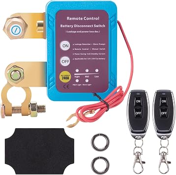 12V Remote Battery Disconnect Kill Switch - 240A Smart Voltage Anti-Theft Device for Car, Truck, RV - Prevents Battery Drain