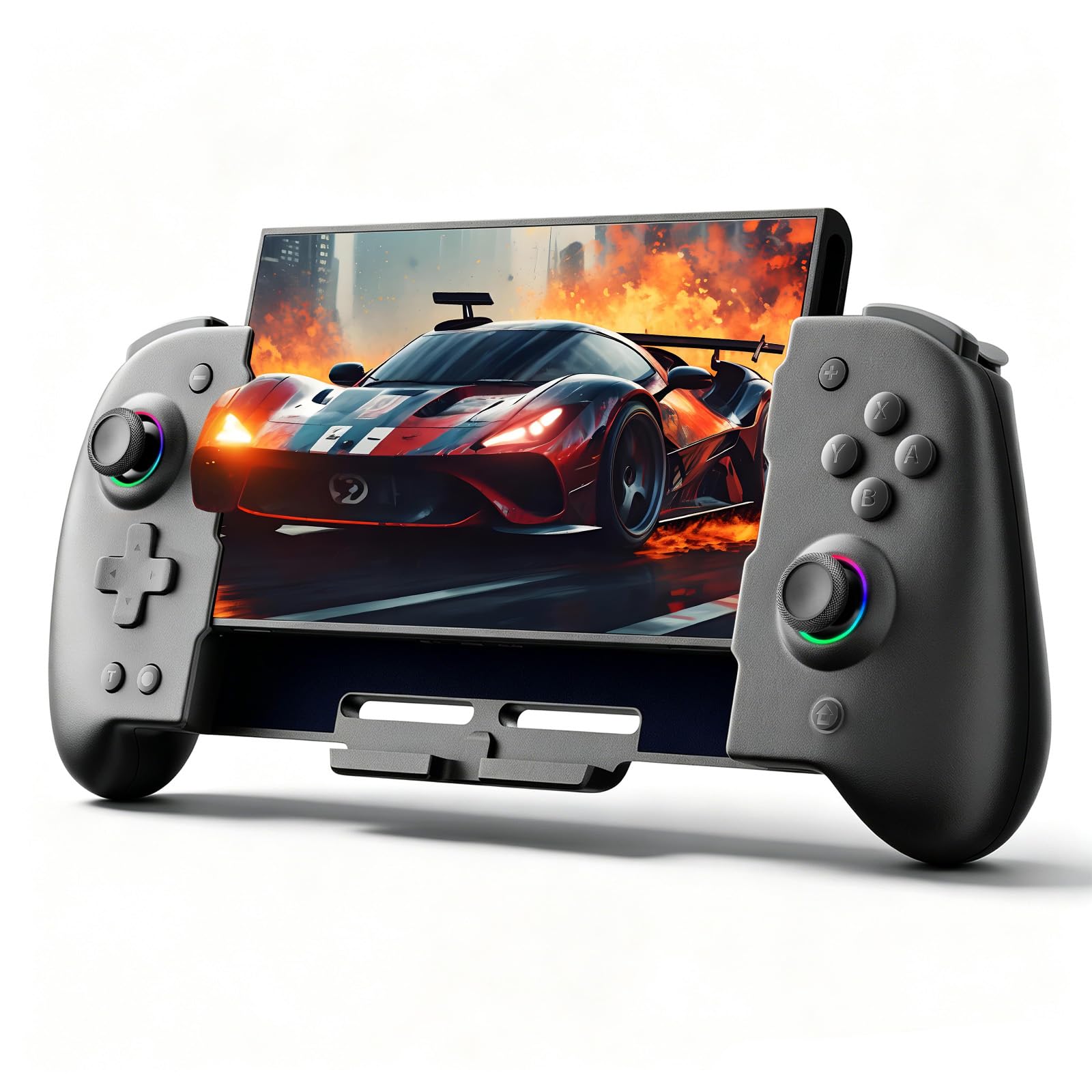 Jeifhxu Manette Switch, Switch Manette Sans Fil pour Switch 1, Portable Poignée Manette de Switch avec RVB, Joysticks Effet Hall, Programmable, Gyroscope à 6 Axes, Turbo, Vibration Remote