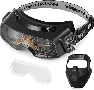 CREWORKS True Color Auto Darkening Welding Goggles Shade 4/5-9/9-13 Grinding Mode TIG MIG ARC Plasma Eye Protection