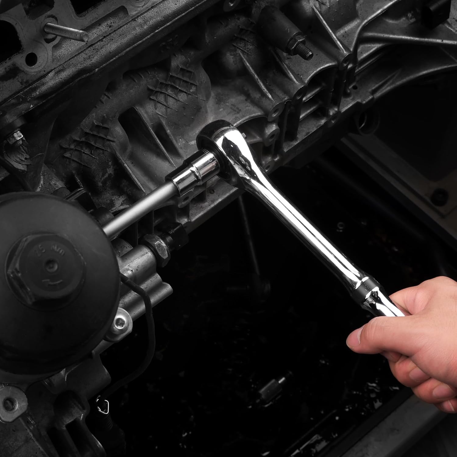 SK Tools USA 3/8" & 1/2" Drive Triple Square Bit Socket Set, 4-Piece, Metric 6MM - 12MM, SuperKrome Finish, S2 Alloy Steel Bits, with Storage Rail