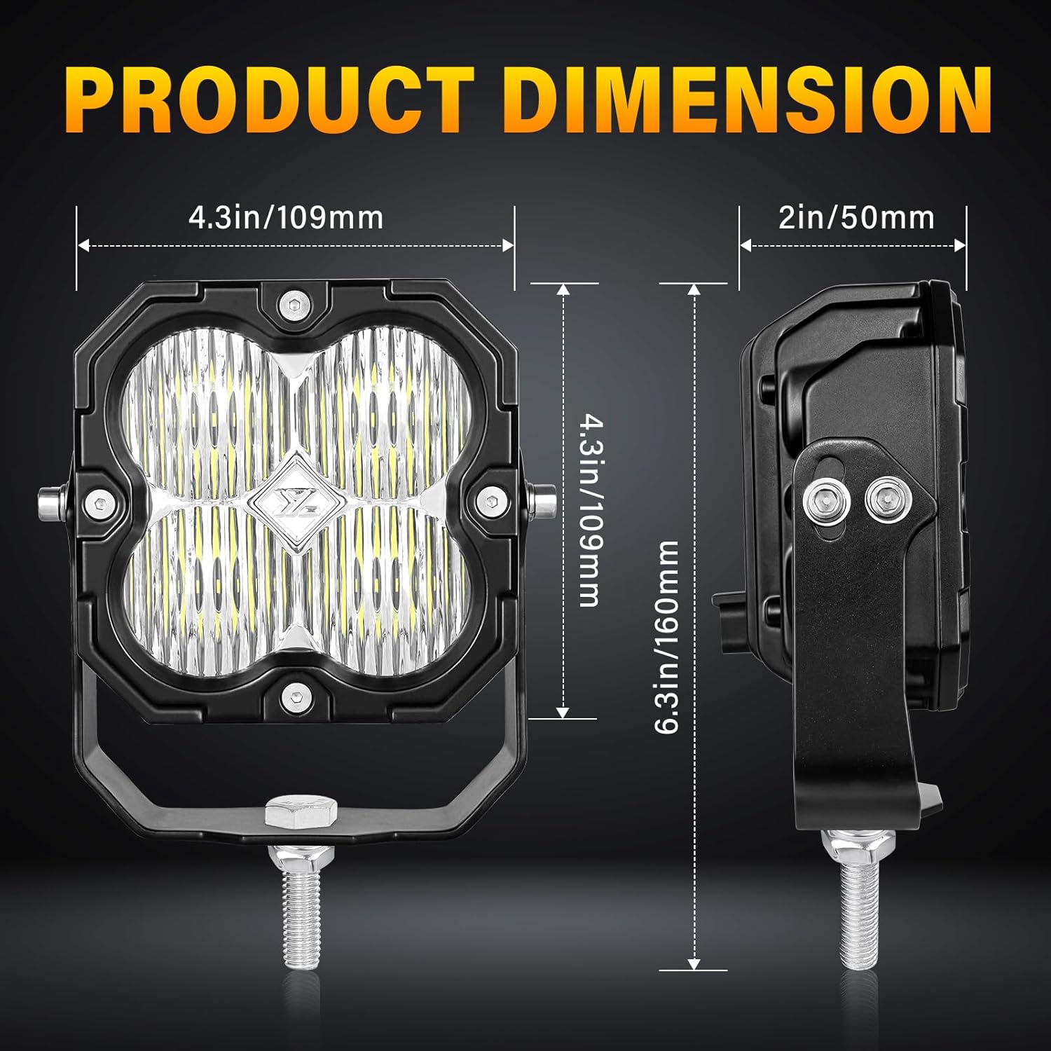 Willpower 4 inch 30W LED Light Bar with DT Wiring, Flood Beam Linkable Off Road 4X4 Driving Fog Lights,Waterproof Led Work Lamp for Vehicle 4WD Car ATV UTV SUV Truck Tractor Trailer, 12V 24V DC