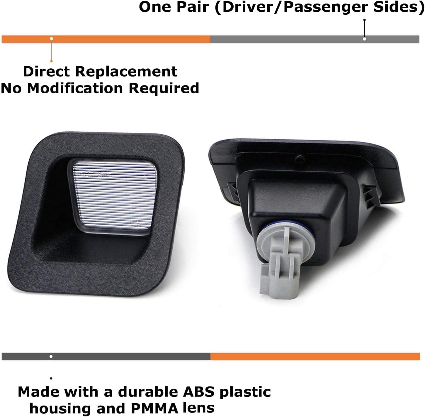 iJDMTOY OEM-Replace Clear Lens License Plate Lamps Assy Compatible With 2003-2018 Dodge RAM 1500 2500 3500, LH RH w/Light Bulbs and Sockets