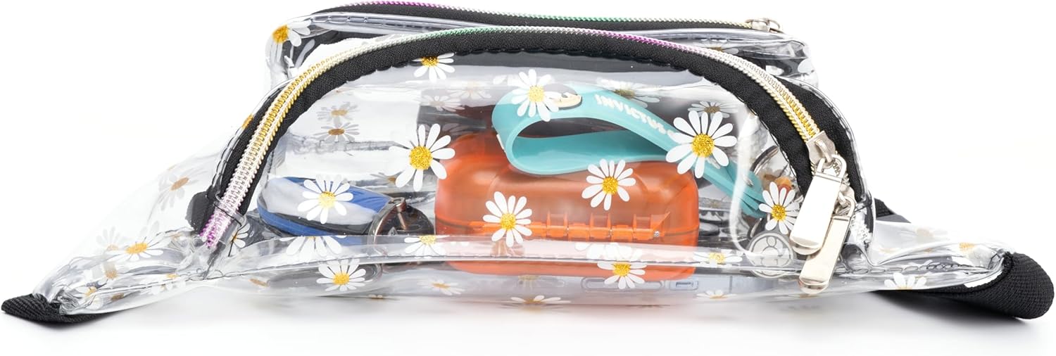 Holographic 80s 90S Rave Stars Neon Transparent Gravel Fanny Pack for Women - Great Waist Pack for Games, Concerts, Rave, Festival, Travel - Image 3