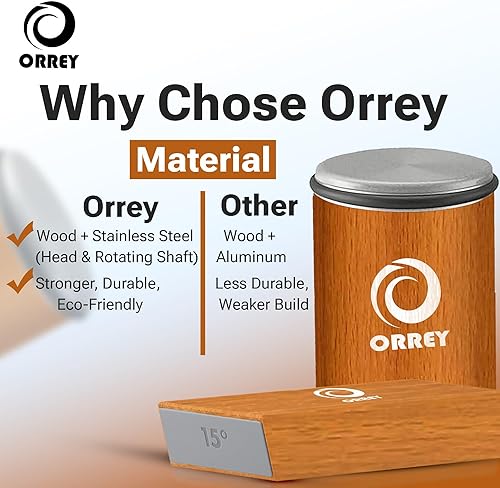 Miniatura 3 de ORREY Afilador de cuchillos rodantes, kit de afilador de cuchillos de cocina de alta calidad con diamantes y cerámica para acero, kit de afilado de