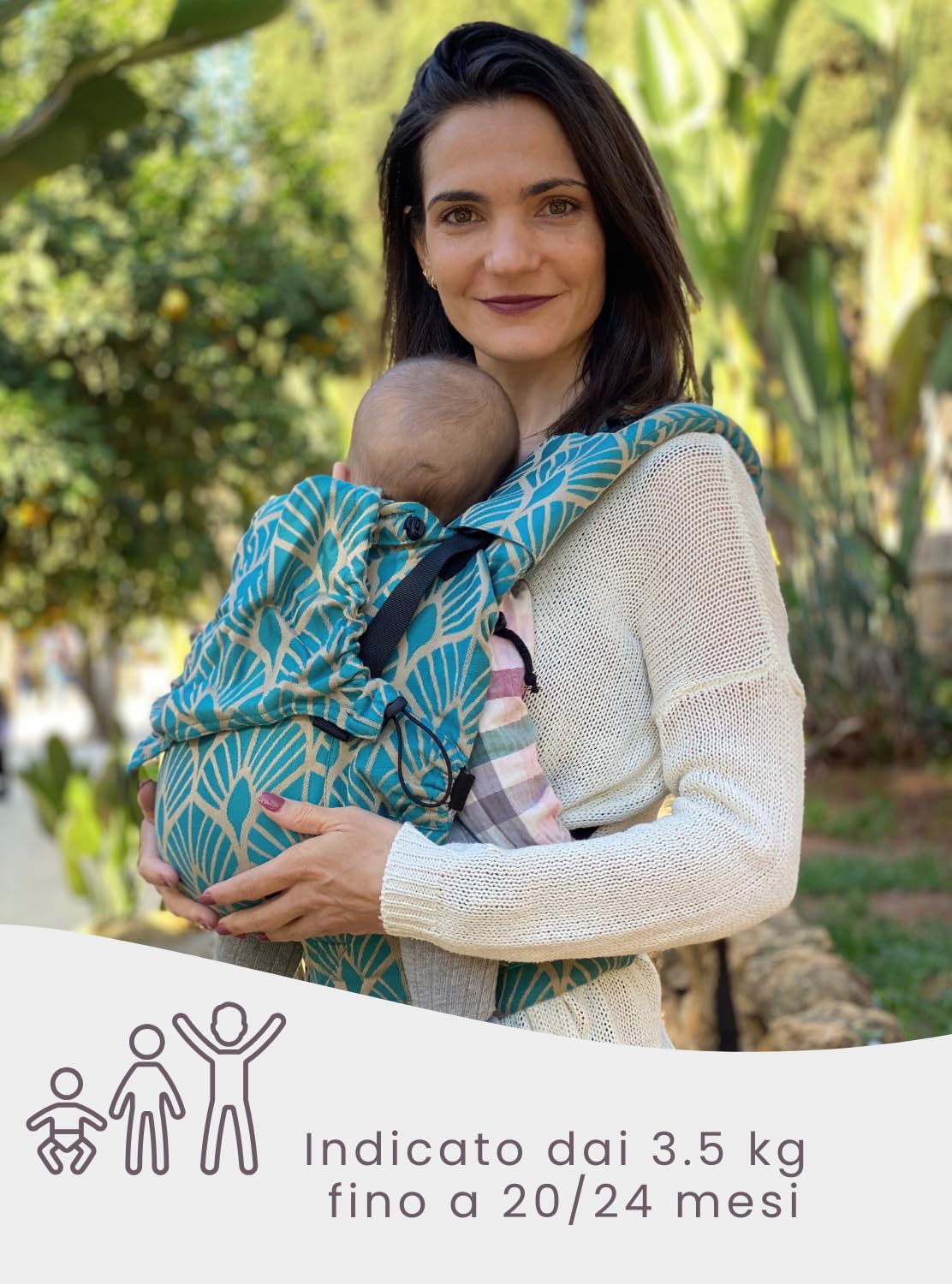 NEKO SWITCH Baby - Marsupio Neonato Portabebè Regolabile Ergonomico Neonato Zaino Porta Bimbo e Bebè (Kidonya Marina)