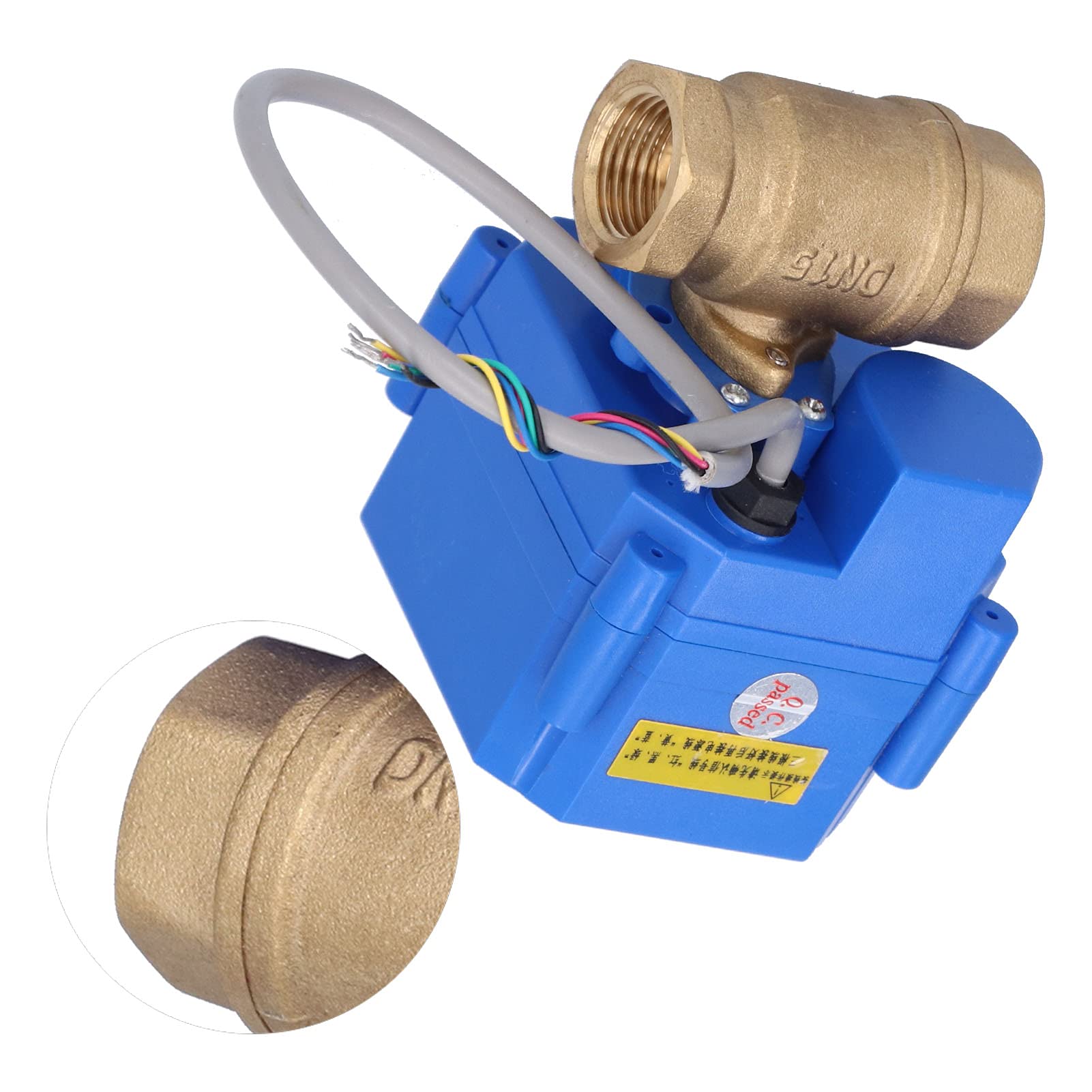 Valvola del Solenoide, Acqua Automatica di Spegnimento Acqua Smart Acqua Speguita Valvola Mini Ottone Motorizzato a 5 Filo DC12 V Attraverso l'interruttore Indicazione Valvola a Sfera Elettrica BSP