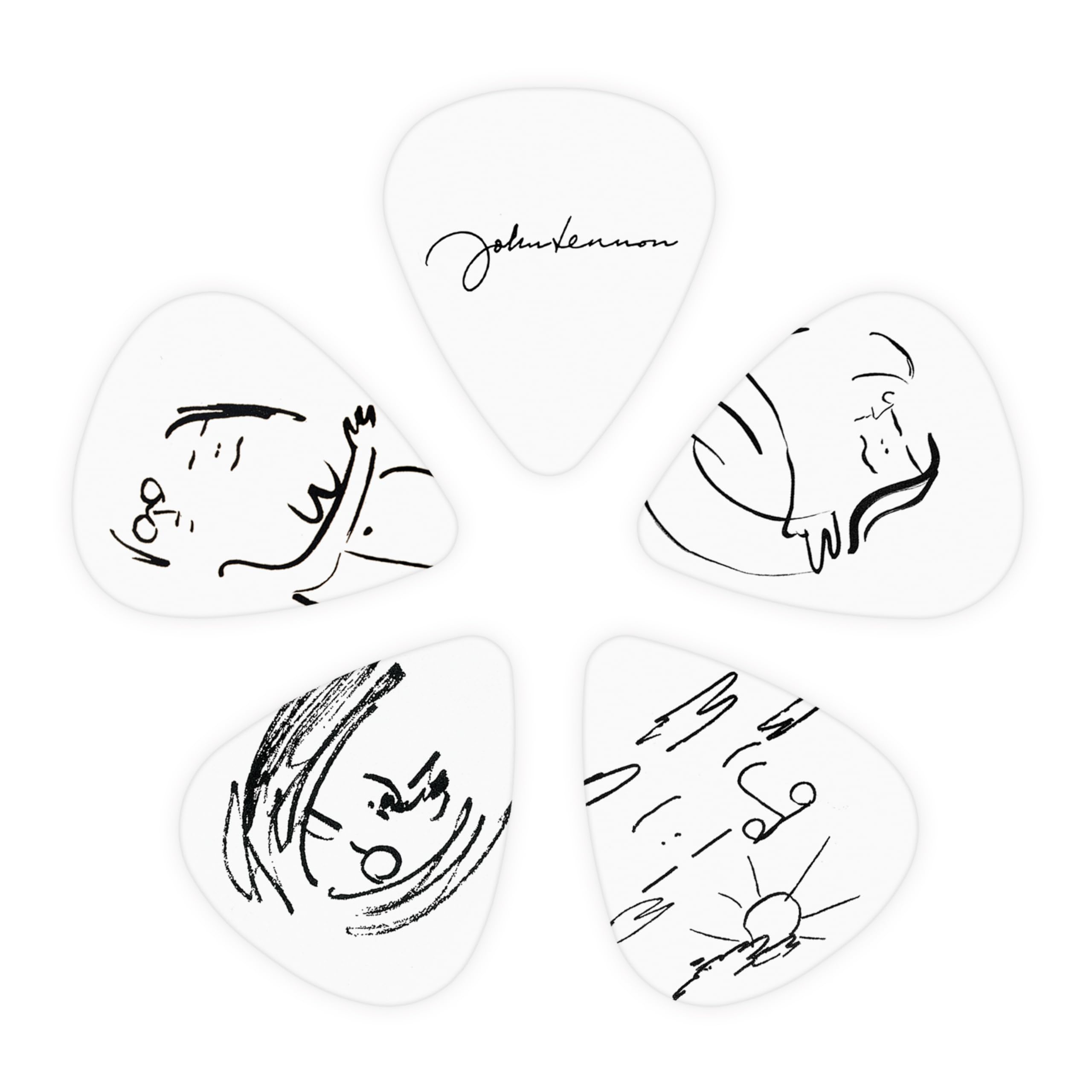 D'Addario Beatles Guitar Picks - Lennon Art Series - John & Yoko - 0.70mm, Medium - Image 2