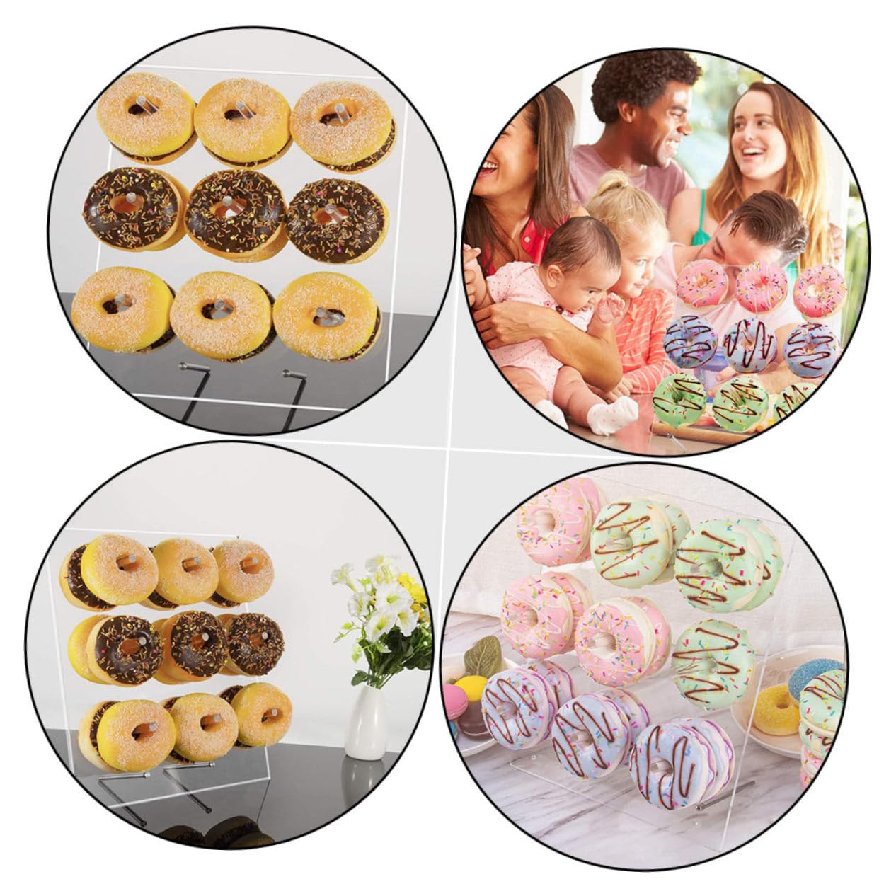 Zerodeko Porta Donas de Acrílico Transparente para Bodas y Fiestas, 1 Pieza