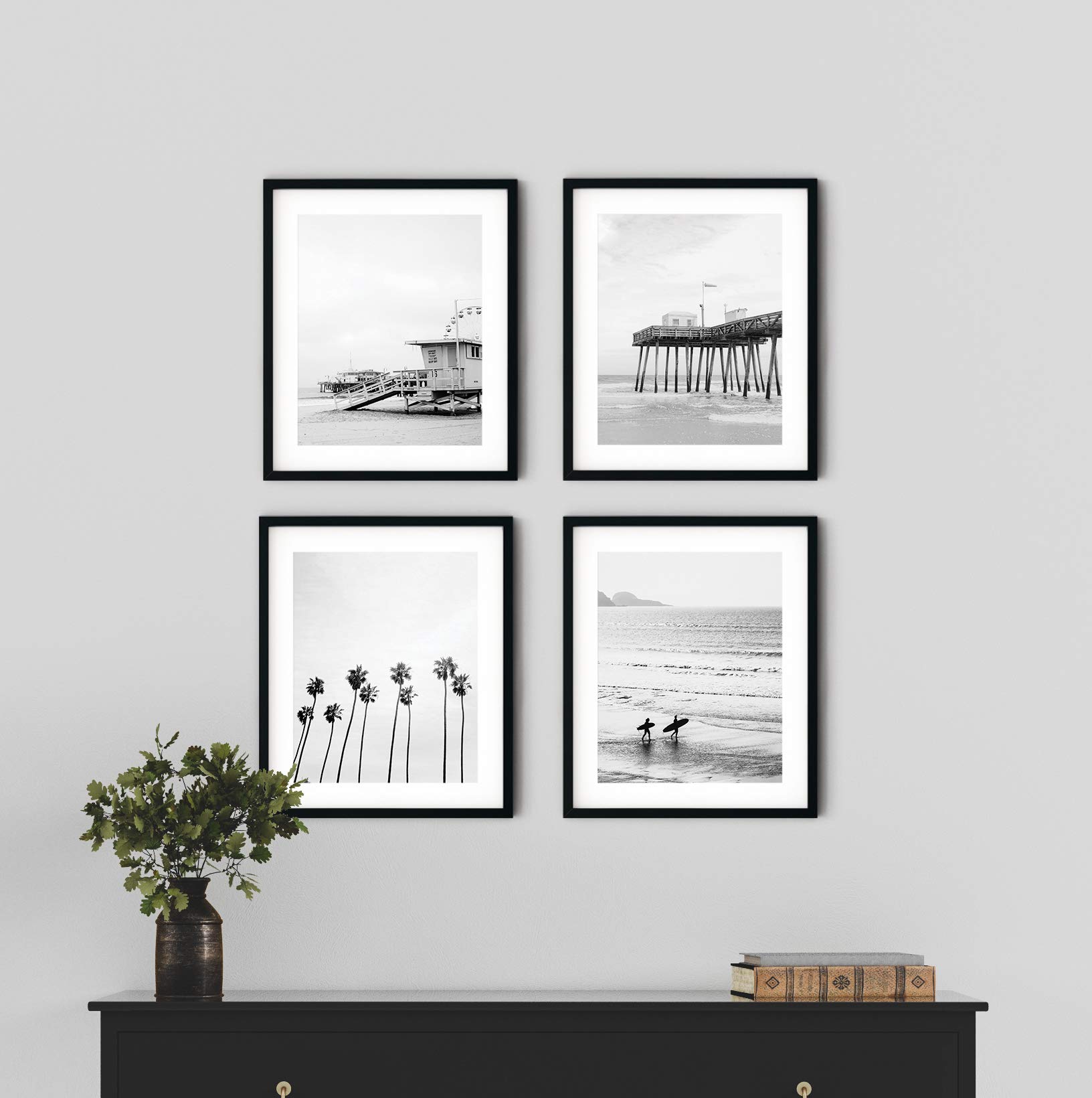 Buy Beach Wall Art Black and White by Haus and Hues, Black and White