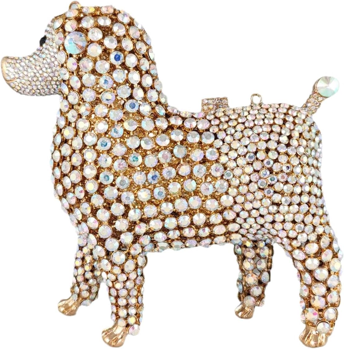 Mini Puppy Evening Handbags,Poodle Rhinestone Clutch Purses for Women, Party Prom Animal Dog Crystal Clutch Handbag