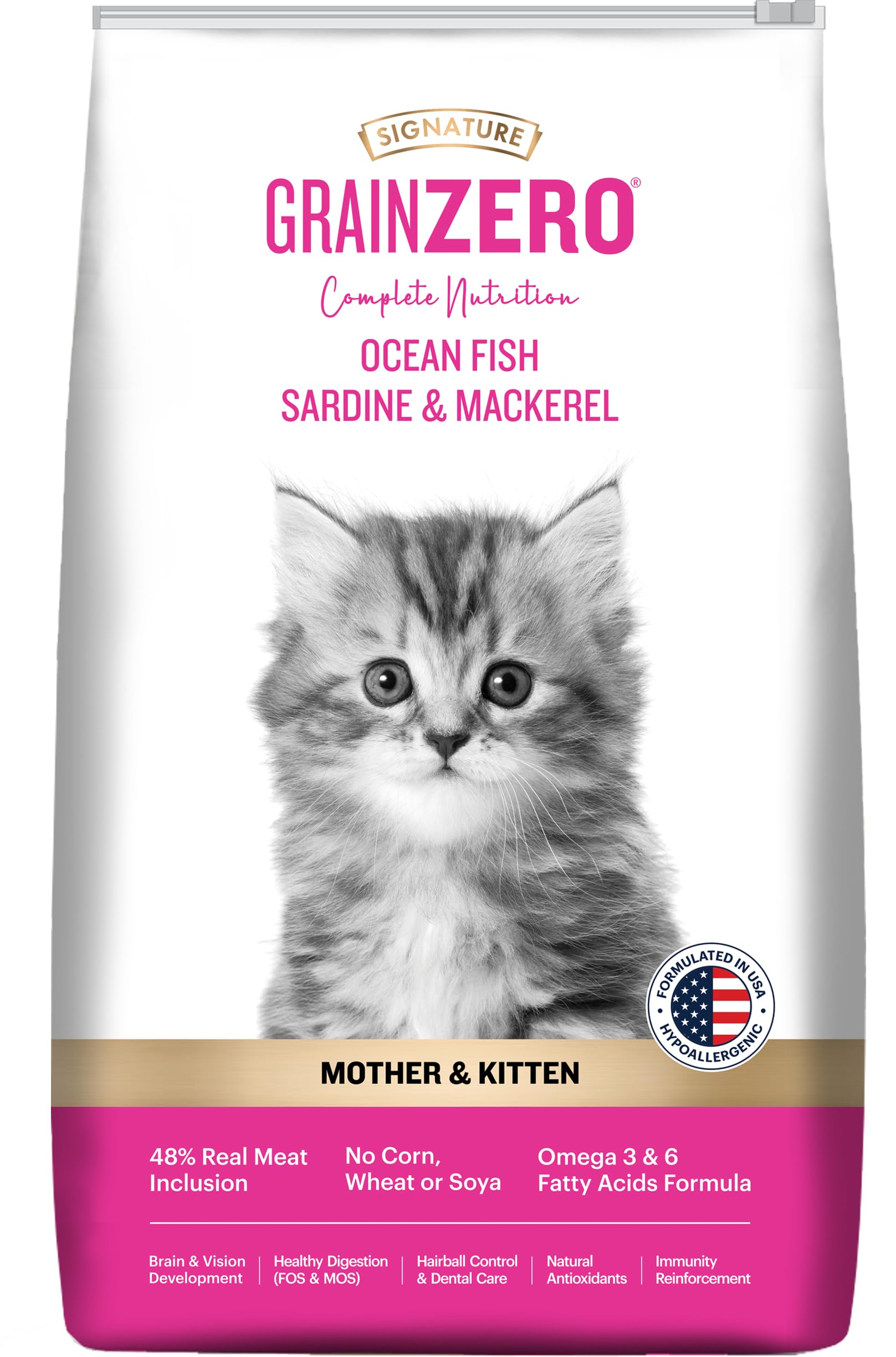 Grain Zero Signature Kitten Ocean Fish, Sardine and Mackerel Dry Cat Food 7Kg