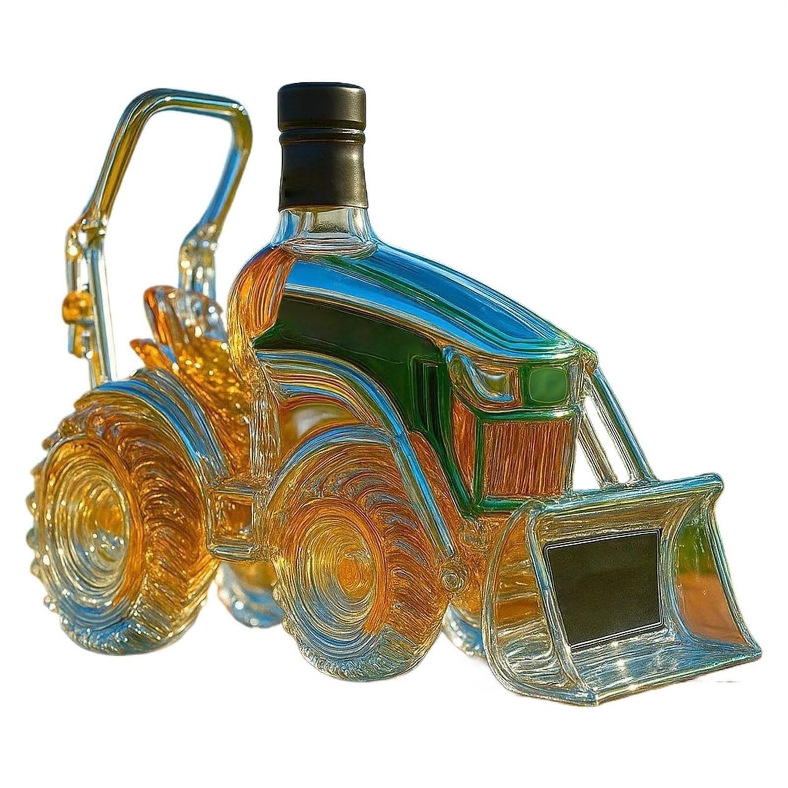 VHcgCGJ Animal-shaped decanter, 300ML Whiskey Decanter Wine Bottles Art Statue Figurine - 7D Tractor Shaped Glass Bottle(#4)