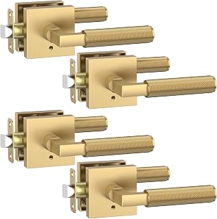 Asidrama 4 Pack Champagne Bronze Privacy Interior Door Handles