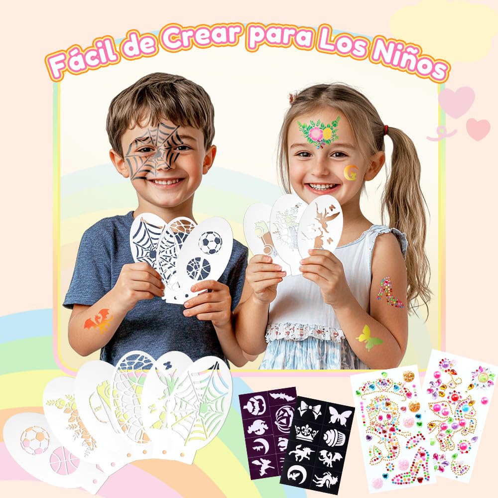 Janolia Pintacaras Infantil, 30 Colores Pinturas Cara para Niños con 4 Pinceles, Pintura Cara Niños Hipoalergenica, Pintura Facial Lavable, Maquillaje Infantil Face Paint Halloween Carnaval Fiesta — view 3