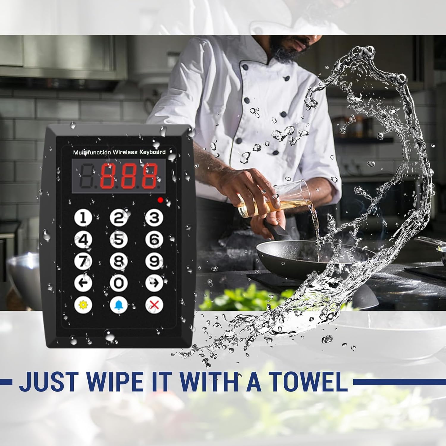 2026 Upgraded Four-Digit Queue Calling System Wireless Restaurant Speaker System with Voice Broadcast Screen and Keyboard, Take A Number System Waiting Number Management for Restaurant,Hospital,Bank