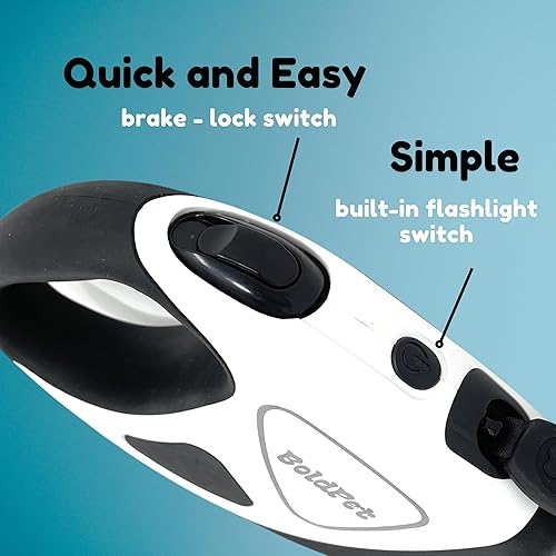 Miniatura 3 de Correa retráctil para perro con linterna LED, correa larga sin enredos de 10 pies, agarre antideslizante, correa retráctil para perros pequeños de