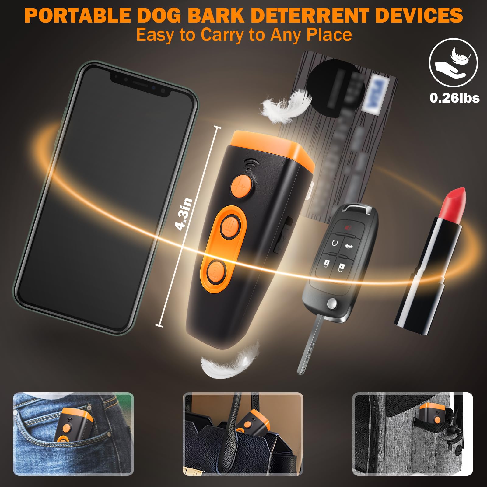 Dispositivo disuasorio de ladridos de perro, dispositivo ultrasónico antiladridos para entrenamiento de perros, seguro y eficaz, hasta 35 pies de largo alcance, recargable y portátil