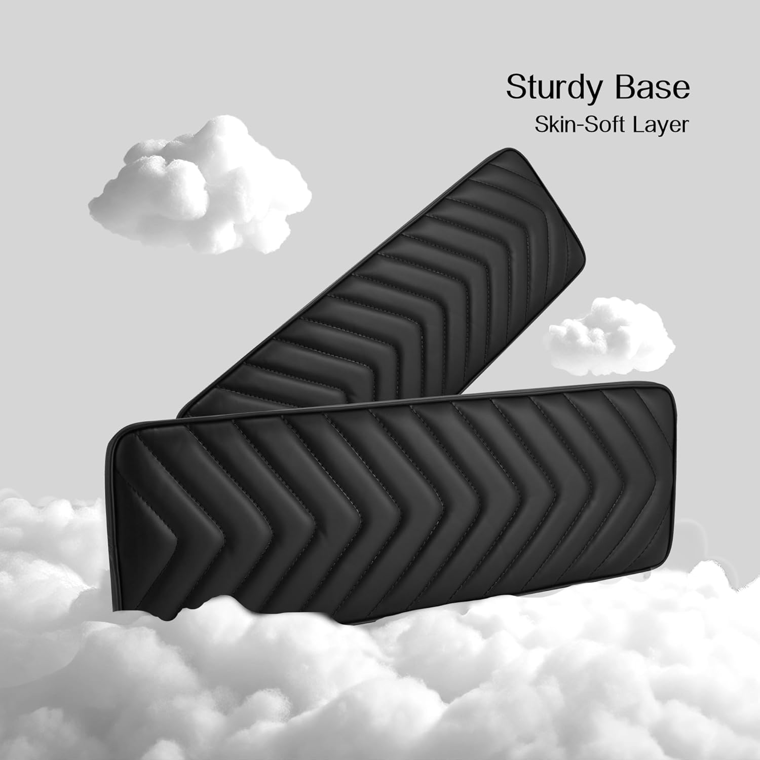 NOVAL Arm Rest Manicure Board for Pedicure Chairs - 9x27 Inch Luxurious PU Leather Hand Rest, Easy to Clean & Non-Slip, Salon-Ready Design for Long Hours Use (Black)