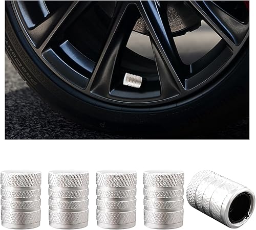 Miniatura 1 de Ziciner 5 tapas de vástago de válvula de neumático de automóvil, cubiertas de vástago de rueda de aluminio anodizado, tapones de aire resistentes a