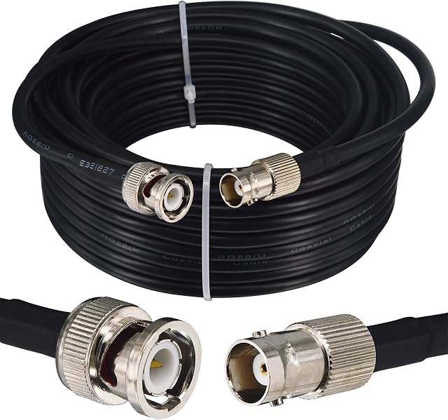 BOOBRIE BNC Extension Cable 15M BNC Male to BNC Female RG58/U Coaxial Cable BNC Cable BNC Male to Female HD Video Cable BNC Coax Cable SDI for CCTV Broadcast Video SDI Lead Cable