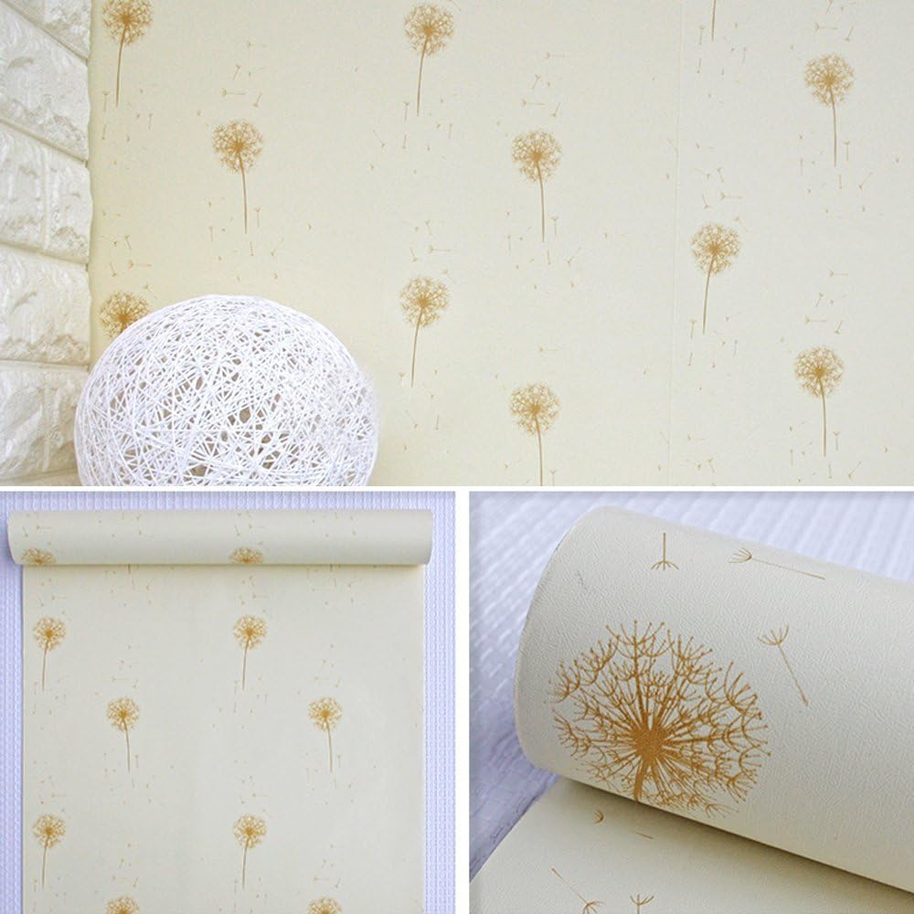 Yifely Beige Flying Dandelion Removable Vinyl Wallpapers School Locker Decor Sticker 32.8 Feet by 17.7 Inches