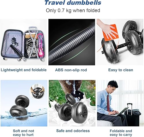 Miniatura 6 de Water Filled Dumbbells Set - Water Filled Weights - Portable Travel Weights - Weights Adjustable Dumbbells