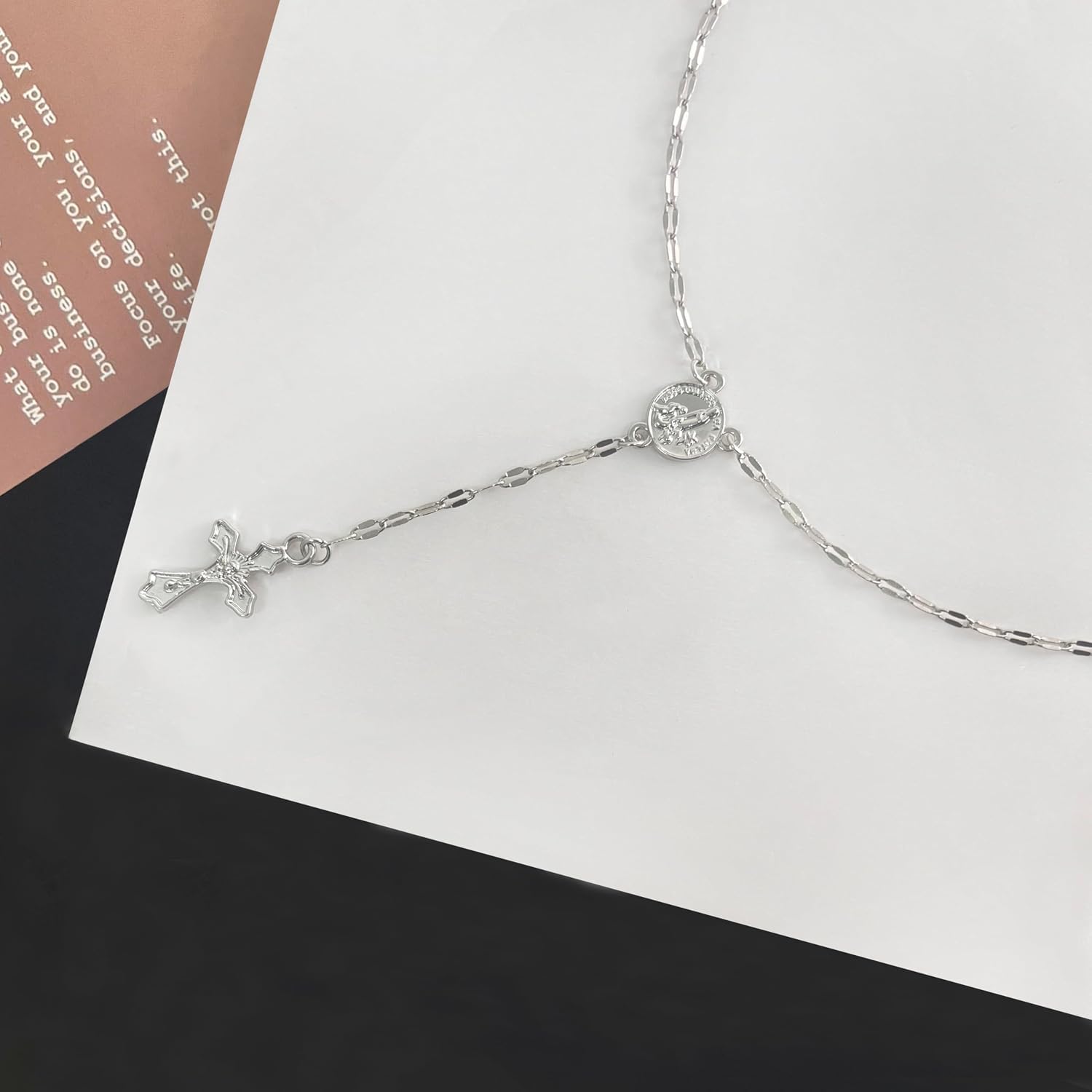 Double Cross Necklace Y2k Irregular Diamond Embedding Trend Hip Hop Fashion Retro Pendant Necklace