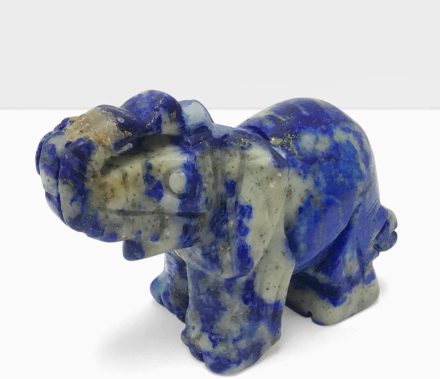 Broche Éléphant En Lapis Lazuli Naturel - Cadeau Original Dans Sa Pochette Organza