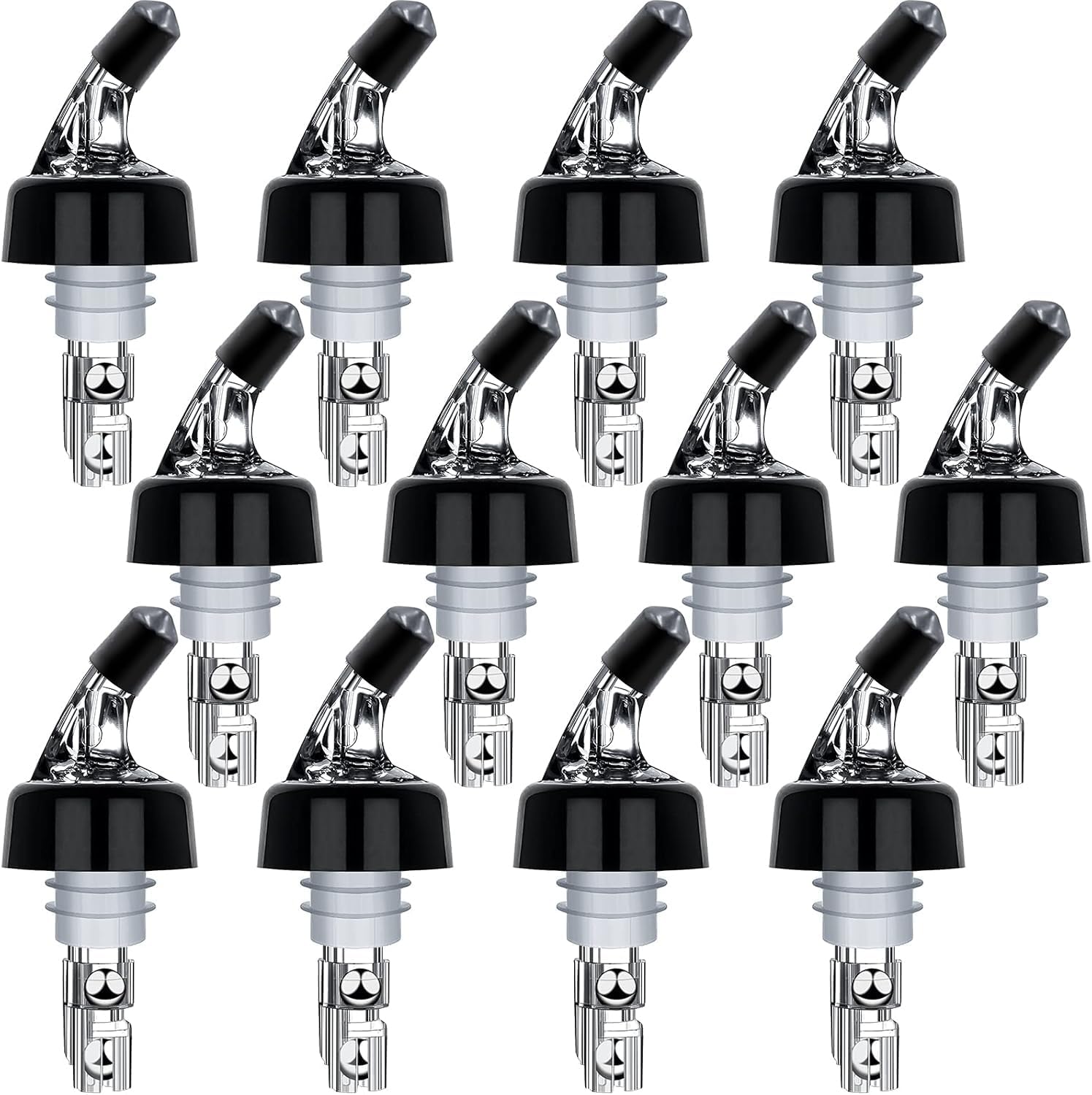 Automatic Measured Bottle Pourers Pack of 12 Liquor Bottle Pourers 1 oz (30 mL) Quick Shot Spirit Measure Wine Pourer Spouts Drinks Wine Cocktail Whiskey Dispenser Bartender Home Bar Tools (12pcs)