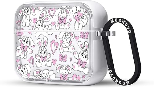 Miniatura 266 de MOSNOVO Funda protectora transparente para AirPods Pro 3, con anillo de metal duro de lujo de doble capa a prueba de golpes, diseñado para AirPods