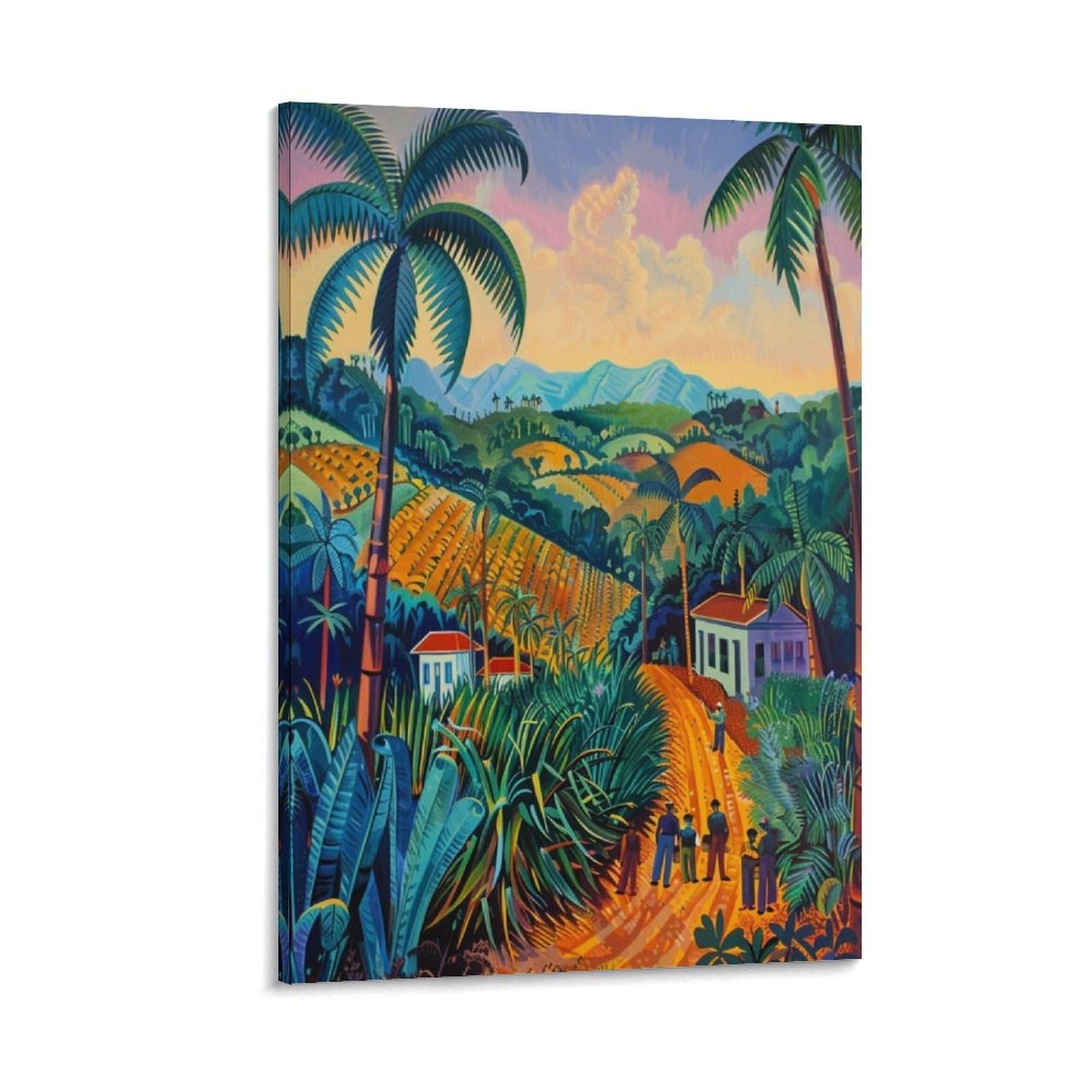 Utgn Cuban Sugarcane Farmers Print Canvas Poster Bedroom Decor Landscape Office Room Decor Gift 24X36inch(60X90cm)
