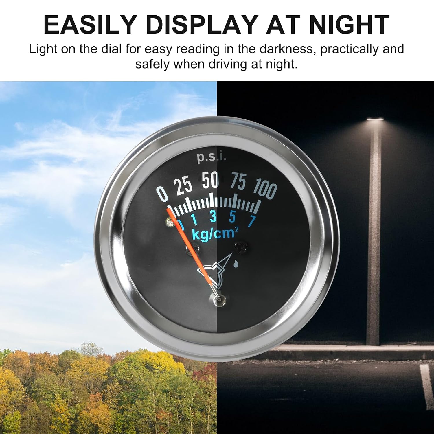 JDMSPEED 7-153 Oil Pressure Gauge Kit 0-100 PSI Universal Fit 12V DC Chrome Black