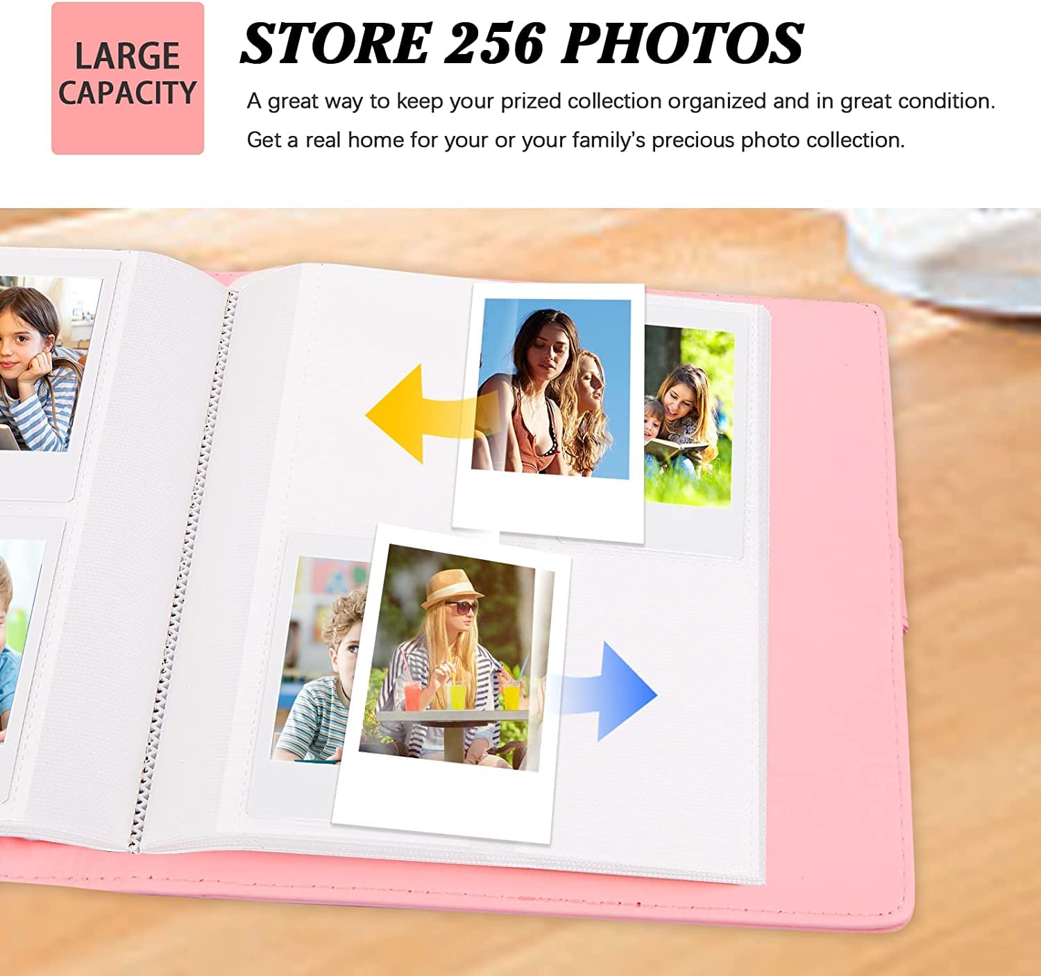 Tasche Hülle mit 256 Taschen Fotoalbum für für Fujifilm Instax Mini 12 Sofortbildkamera (Rosa)