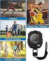 Vista 8 de Cronómetros para entrenadores cronómetro impermeable, cronómetro digital, cronómetro deportivo, temporizador de intervalos con pantalla grande