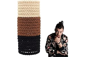 20 Braided Beard Ties, No-Slip No-Rip Elastic Bracelet Hair Ties for Curly Thick Long Hair