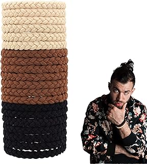 20-Piece Braided Hair Ties For Men - Elastic, No Damage, No Slip, No Rip...