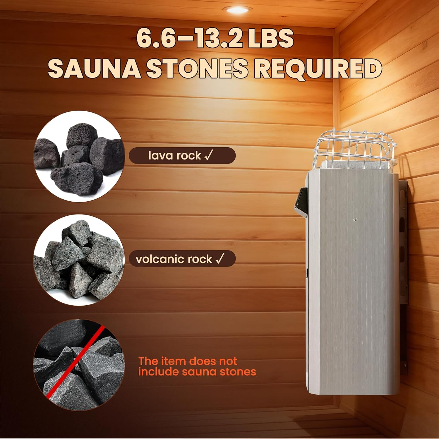 NEWTRY Sauna Heaters, 3.5KW 220V Digital Electric Sauna Heater Dry Steam Bath Sauna Stove for Max. 141 Cu.ft Home Spa Hotel Sauna Room