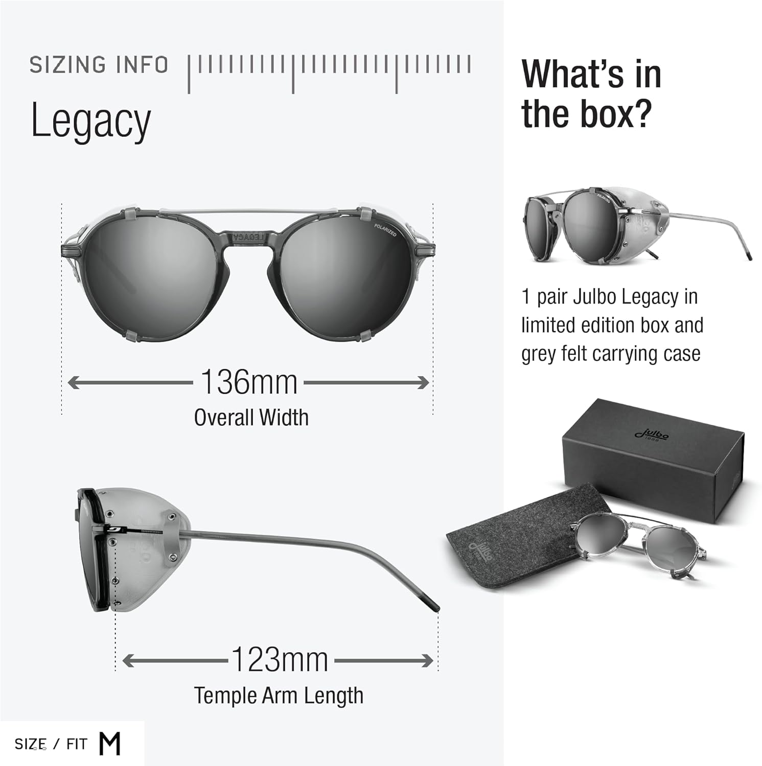 Julbo Legacy Glacier Glasses for Men & Women w/Removable Side Shields for Hiking, Snow/Glare - 100% UV Protection - Image 5