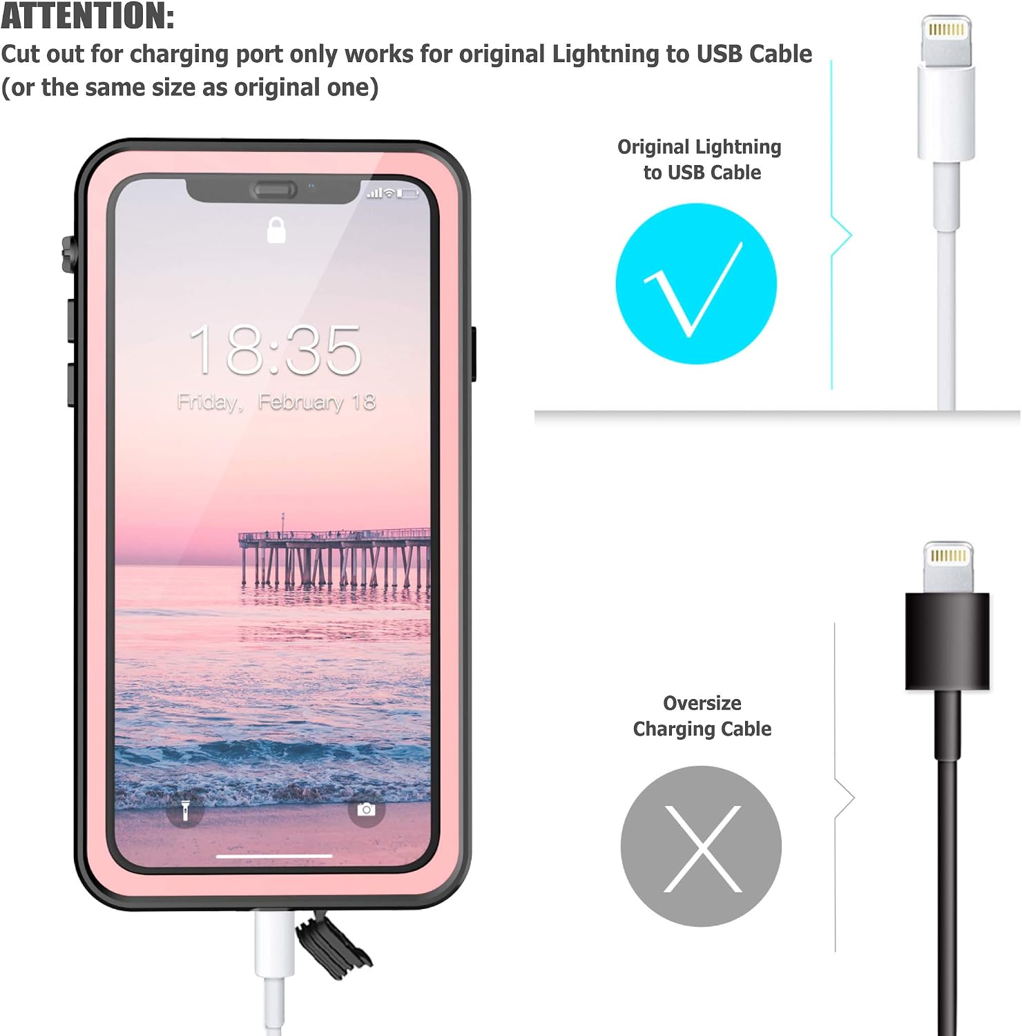 SPIDERCASE Compatible with iPhone Xs Max Waterproof Case, Dustproof Snowproof Shockproof, iPhone Xs Max Case with Built-in Protector Full Body Cover for iPhone Xs Max 6.5 inch 2018 Released (Pink)