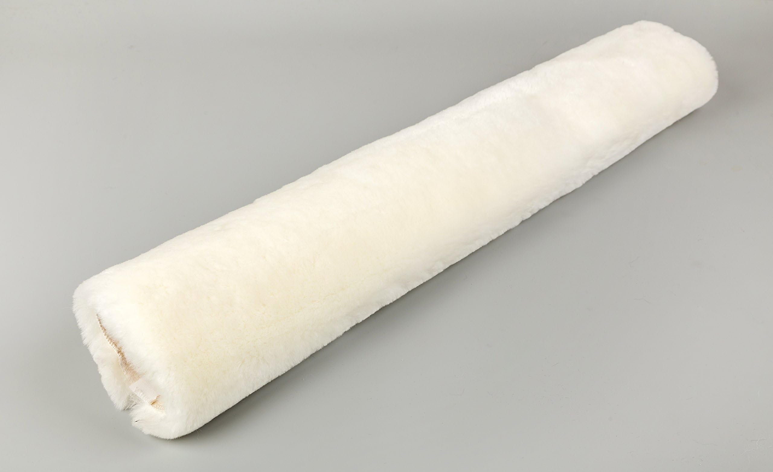 Merauno Sheepskin Girth Sleeve Belly Strap Protector Girth Pad Underbelly Tube Strap (80x12cm, White)