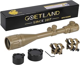 Goetland Lunettes de Visée 6-24x50 AOEG Telemetre Red Dot Rouge Vert Illuminé Rangerfinding SFP pour Tactique Chasse Airsoft Arbalète Carbine Tir Sportif