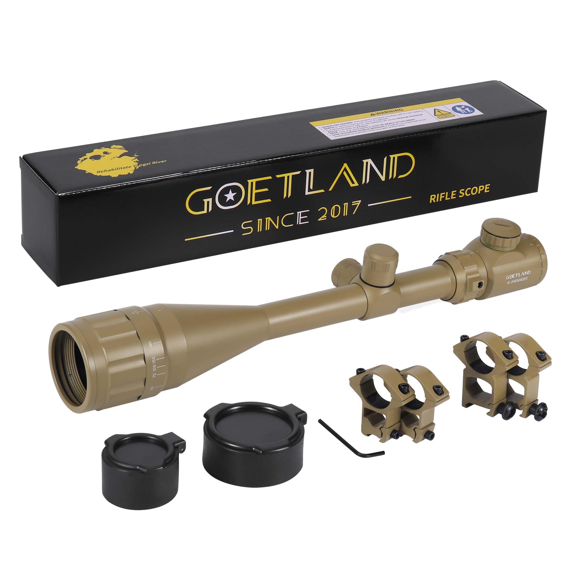 Goetland Rifle Scope 6-24x50 AOEG Red Green Illuminated