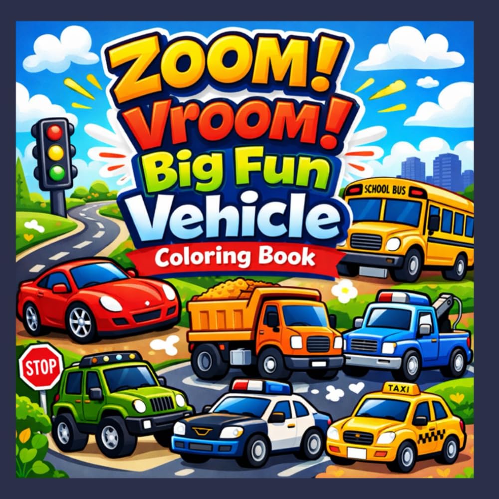 Zoom! Vroom! Big Fun Vehicle Coloring Book
