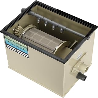 Rotary Drum Filter-3000GPH, 110V-240V High Pressure Cleaning Drum Filter, Fully Automatic Self-Cleaning Filter for Koi Pond, Fish Pond, Aquarium, Fish Farm, Seedling Cultivation Base, Aquaculture