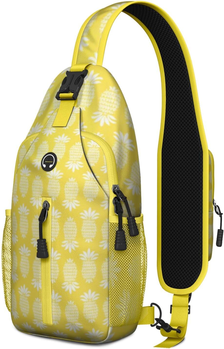 Pineapple Crossbody Sling Backpack Mini Water Resistant Sling Bag with Adjustable Chest Strap Backpack for Outdoor Hiking Cycling Sports– Pineapple Gifts