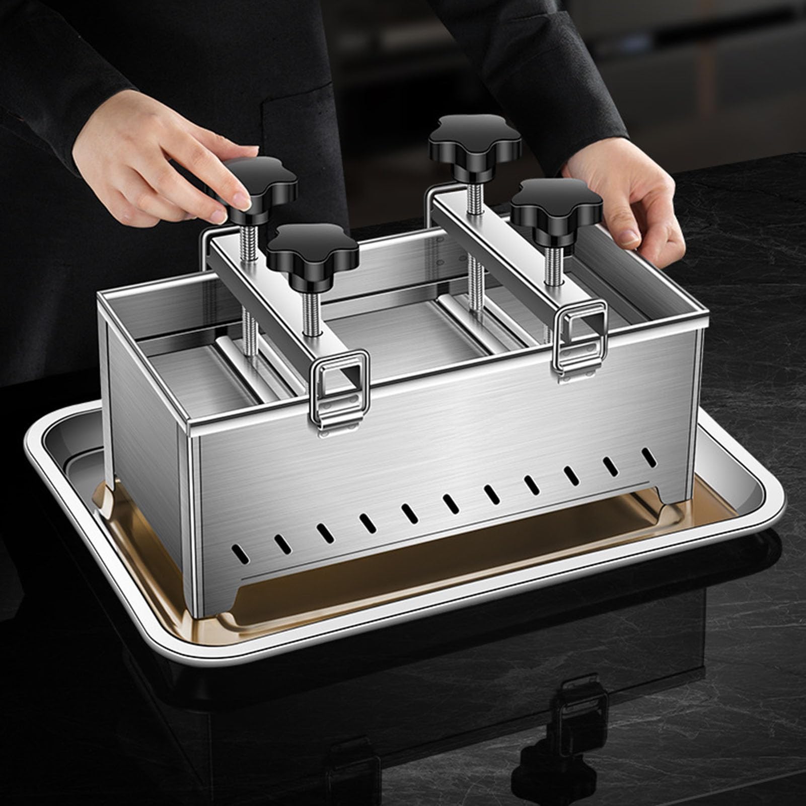 Molde para Prensar Carne de Acero Inoxidable, Diseño Multiusos para Hacer Hamburguesas, Empanadas y Embutidos, Fácil de Limpiar y Duradero, para Uso Doméstico Comercial (5KG)