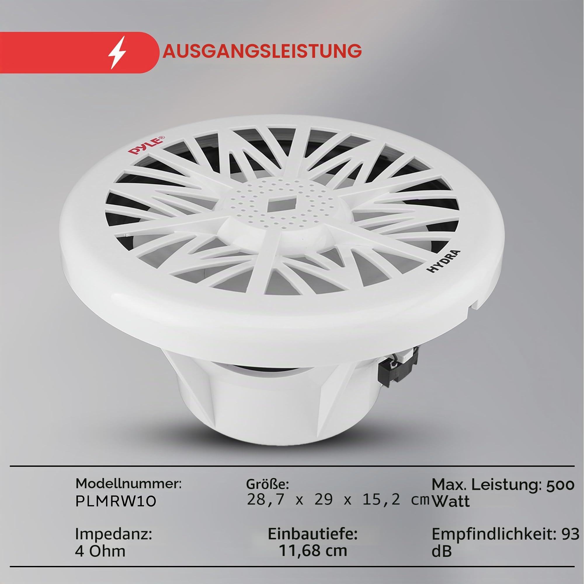 Pyle plmrw10 25,4 cm 500 W 4 Ohm Marine Subwoofer – Weiß